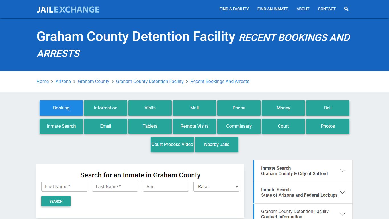 Graham County Detention Facility Recent Bookings And Arrests